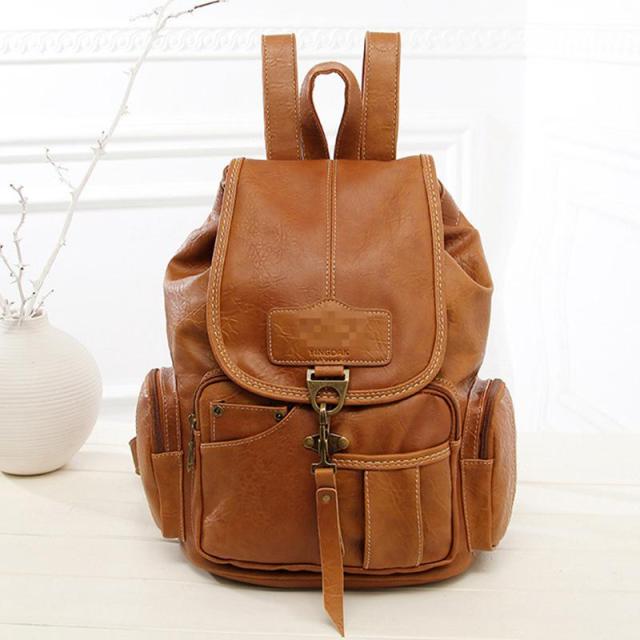 Vintage brown leather backpack