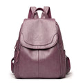 Amblot Purple Casual leather knapsack