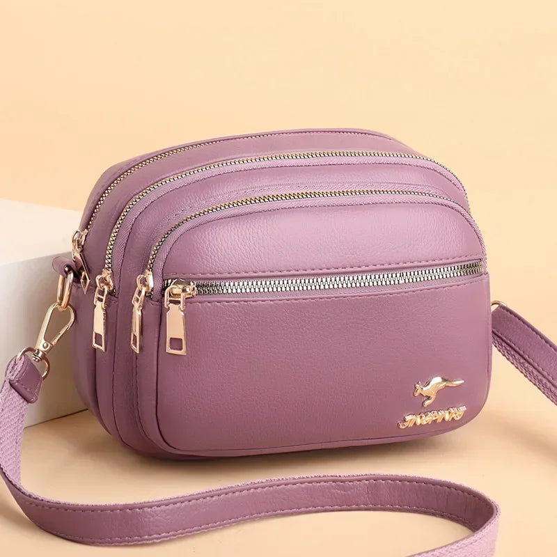 Amblot Purple Retro leather shoulder purse