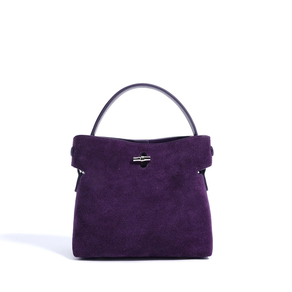 Amblot Purple Small suede purse with clasp