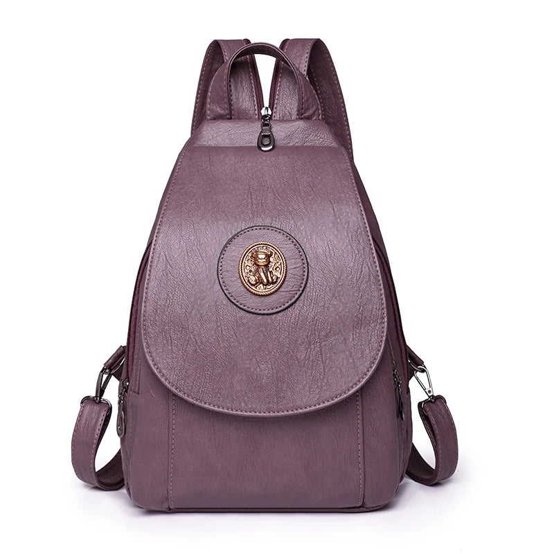 Amblot Purple Women’s leather knapsack
