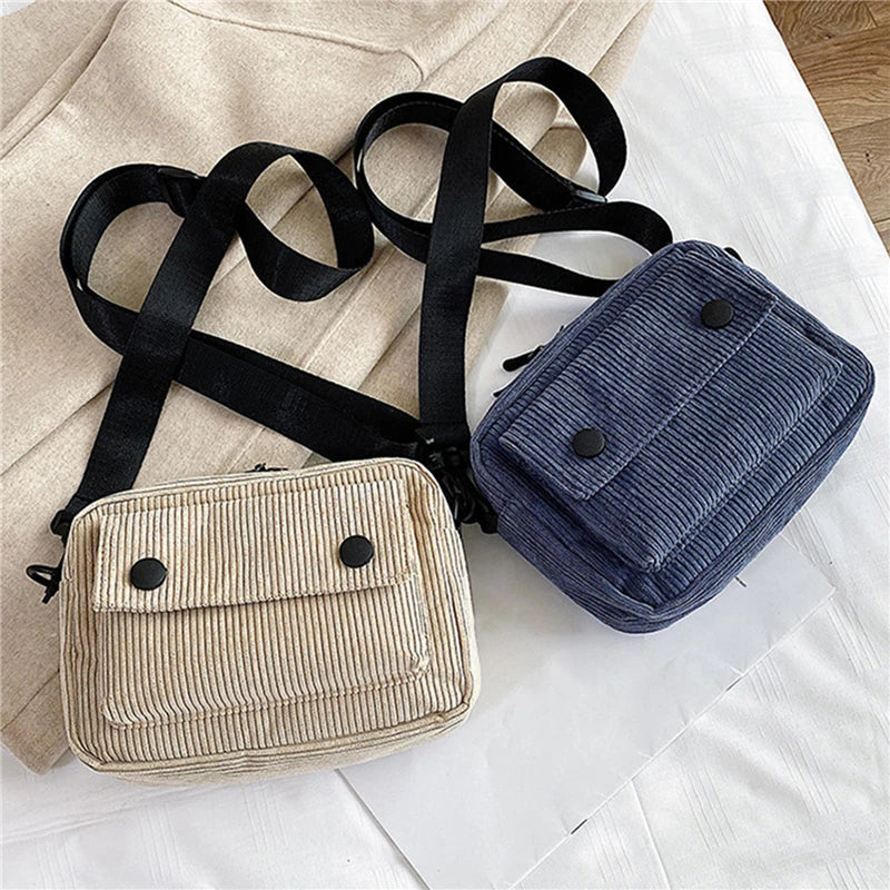 Amblot Rectangular corduroy crossbody bag