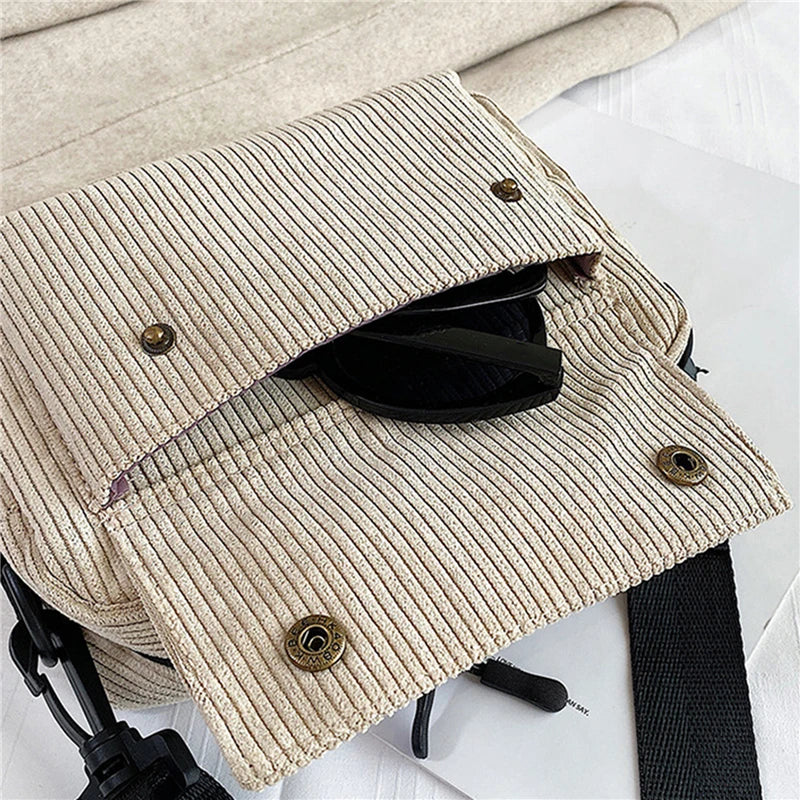 Amblot Rectangular corduroy crossbody bag