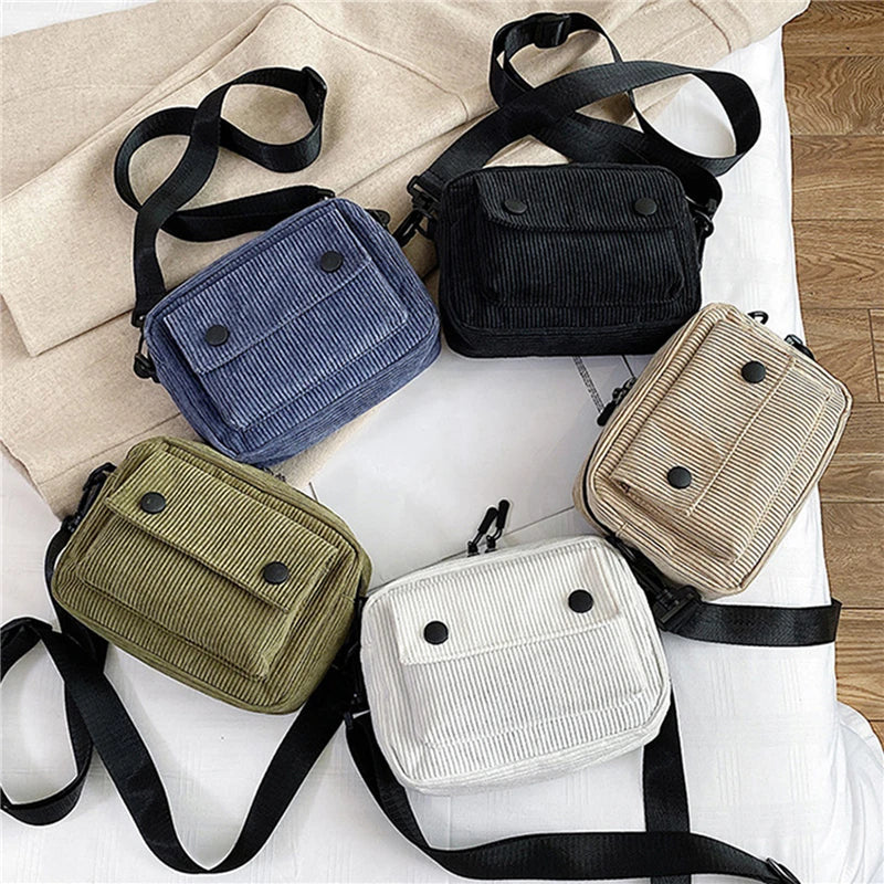 Amblot Rectangular corduroy crossbody bag