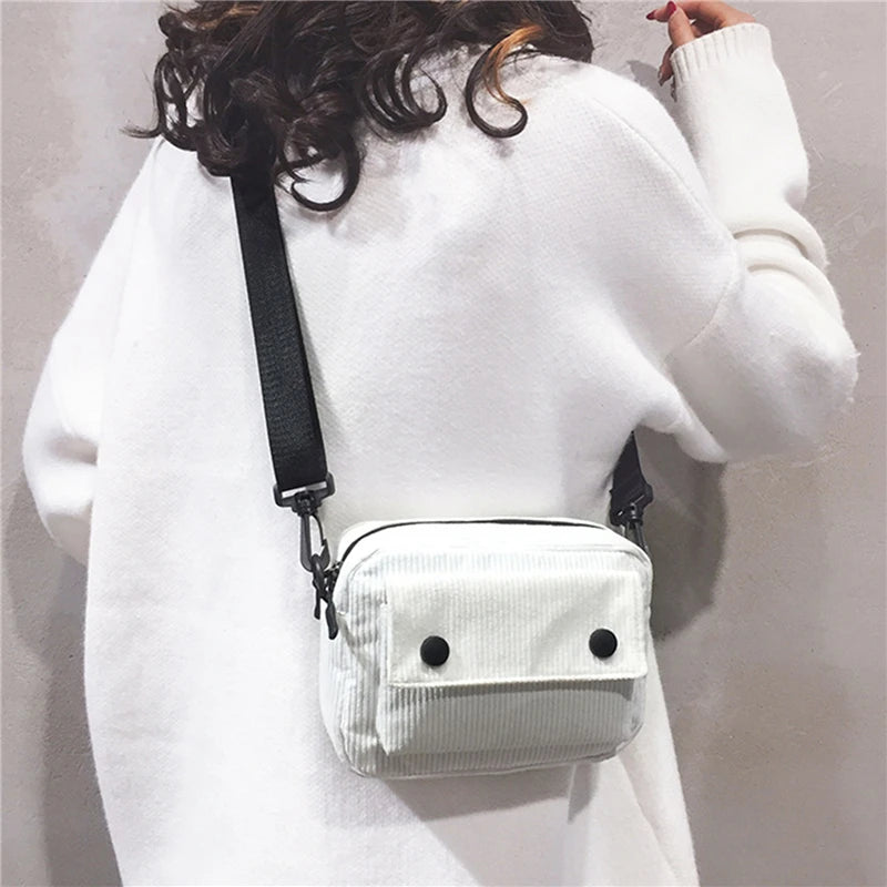 Amblot Rectangular corduroy crossbody bag