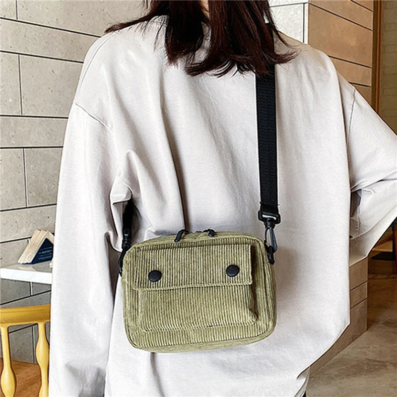 Amblot Rectangular corduroy crossbody bag