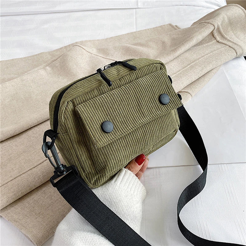 Amblot Rectangular corduroy crossbody bag