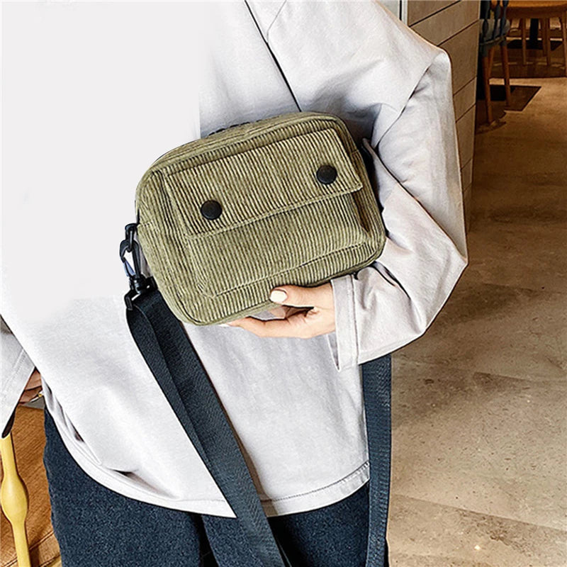Amblot Rectangular corduroy crossbody bag