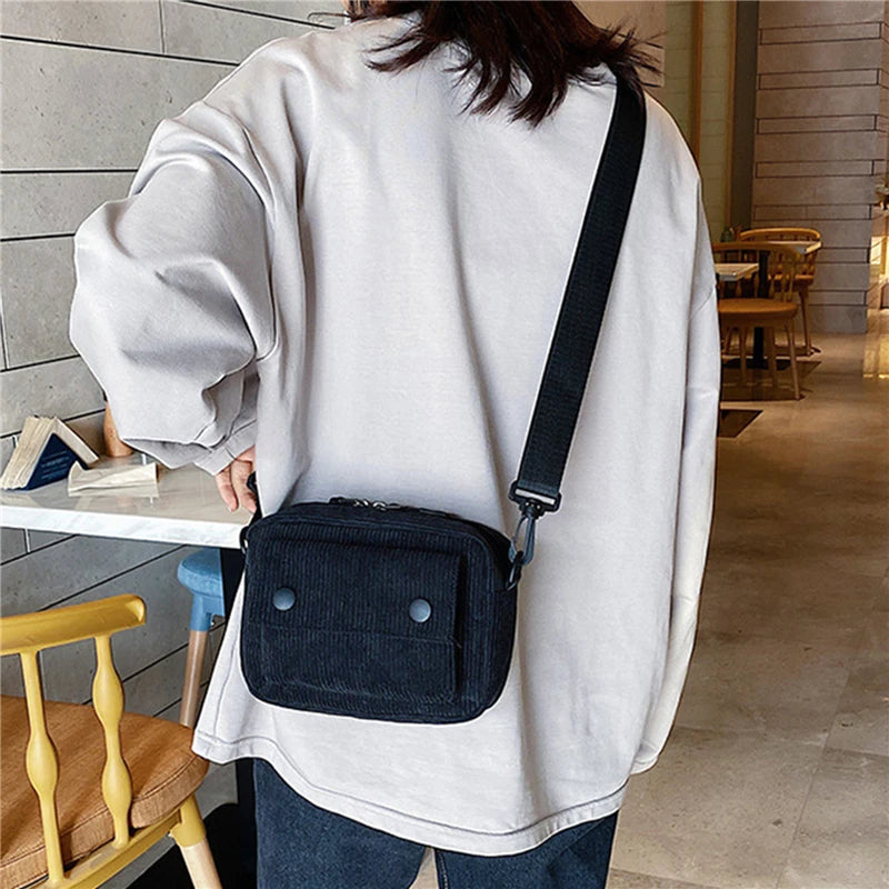 Amblot Rectangular corduroy crossbody bag