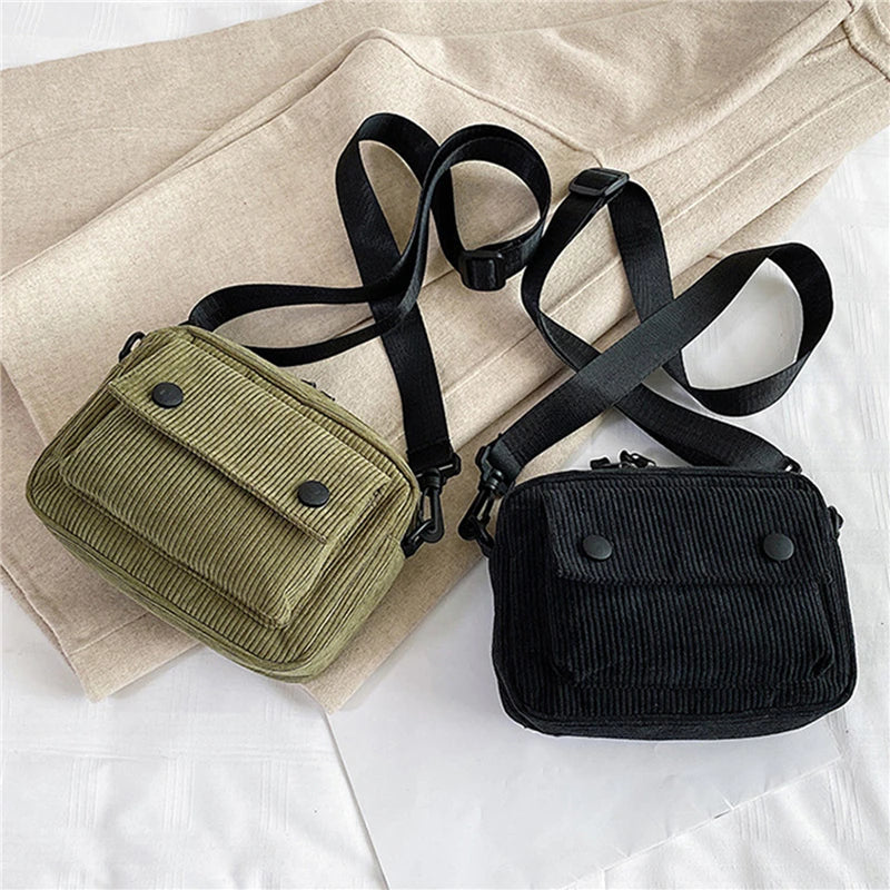 Amblot Rectangular corduroy crossbody bag