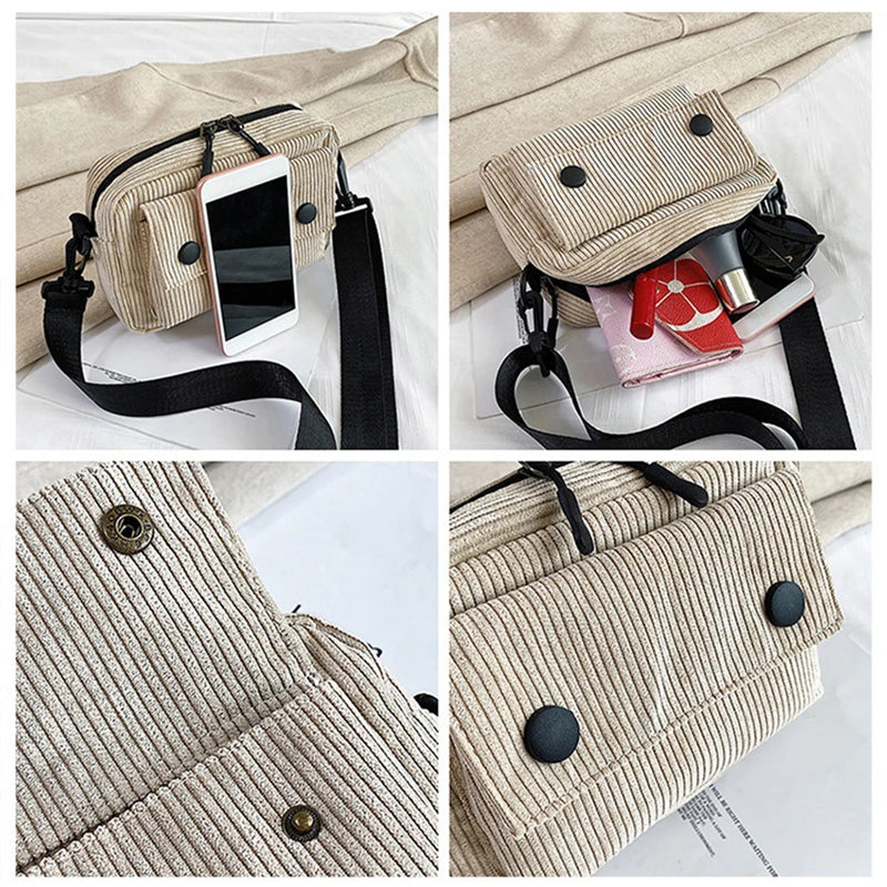 Amblot Rectangular corduroy crossbody bag