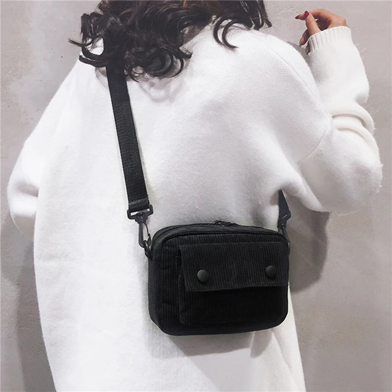 Amblot Rectangular corduroy crossbody bag