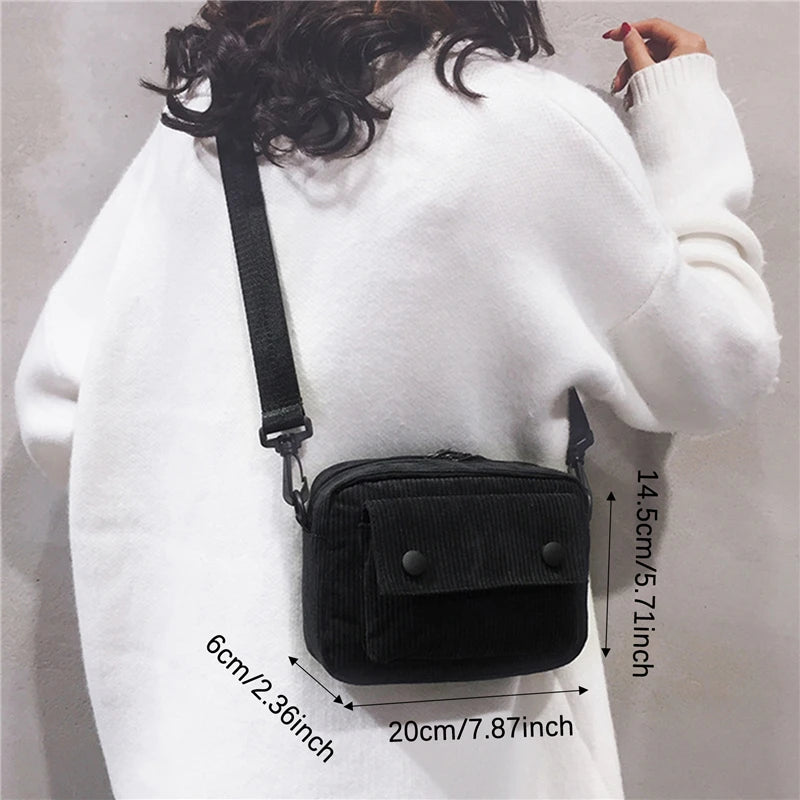 Amblot Rectangular corduroy crossbody bag