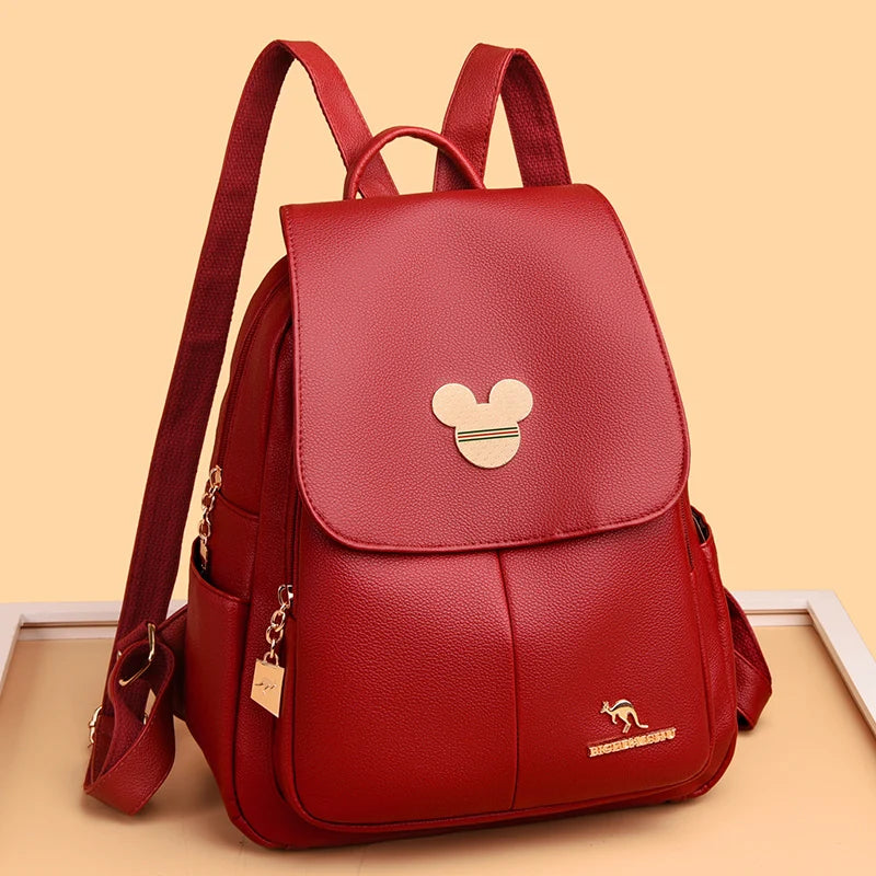 Amblot Red Backpack purse in leather