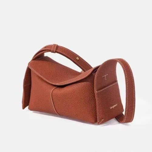 Amblot Red Brown Trendy leather shoulder bag