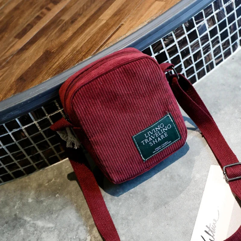 Amblot Red Classic corduroy crossbody bag
