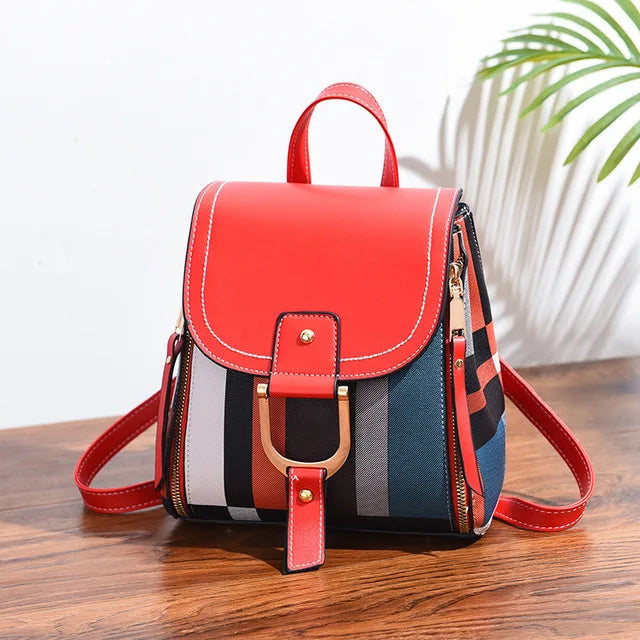 Amblot Red Classic leather backpack purse