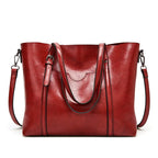 Amblot Red Large leather tote bag with zipper