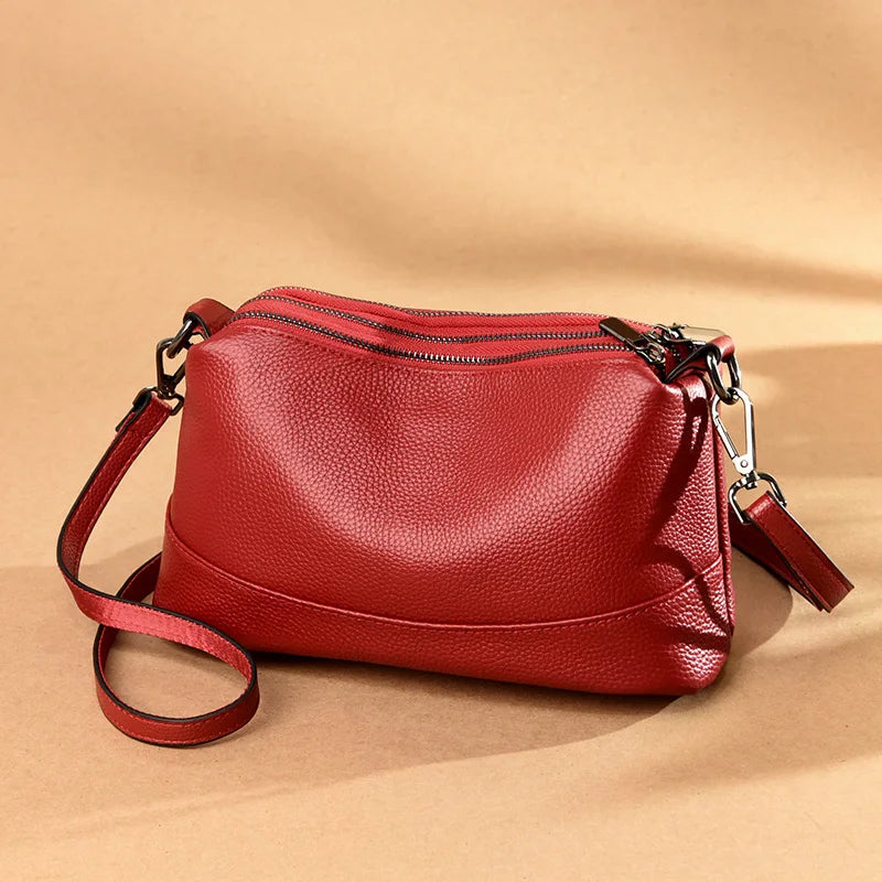Amblot Red Medium leather shoulder bag