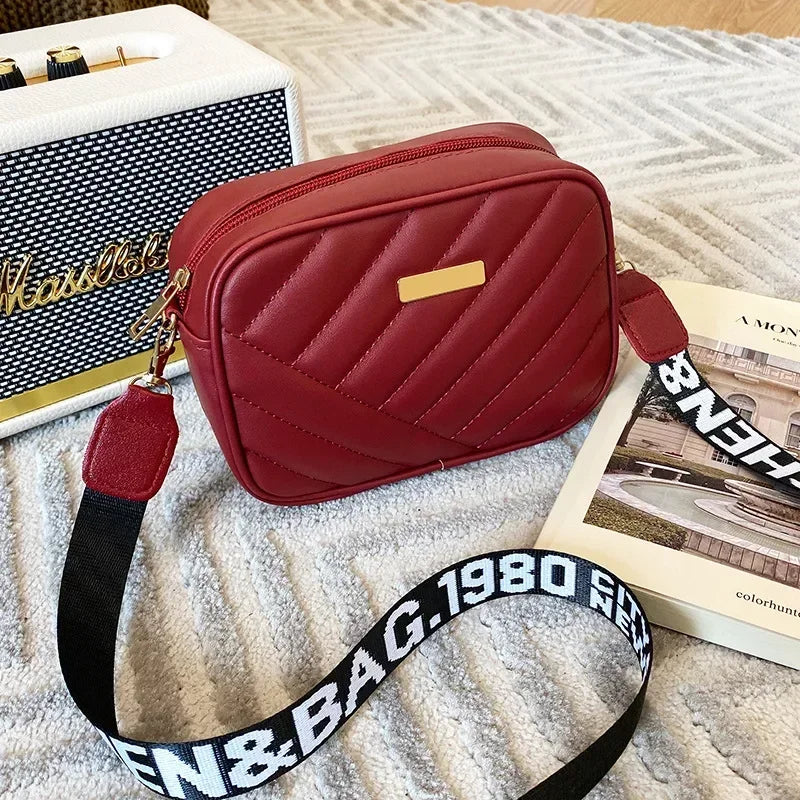Amblot Red Small leather crossbody sling bag