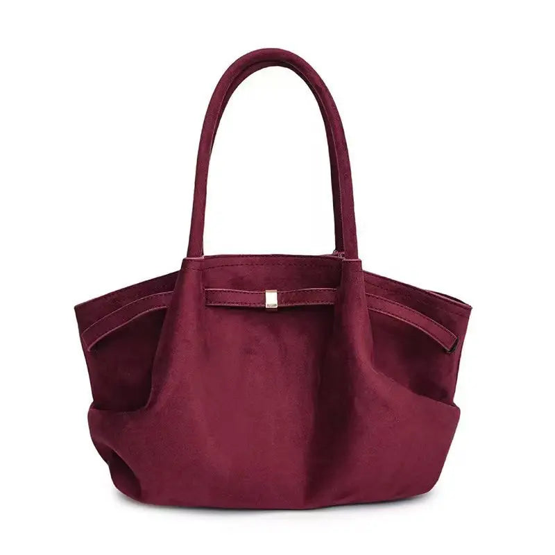 Amblot Red (Small) Minimal suede tote bag