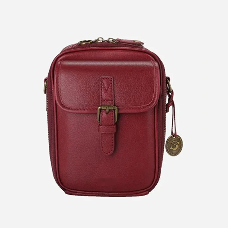 Amblot Red Structured small leather crossbody bag