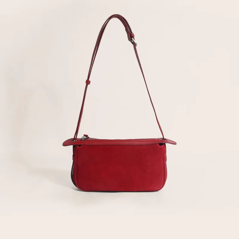 Amblot Red Suede shoulder purse