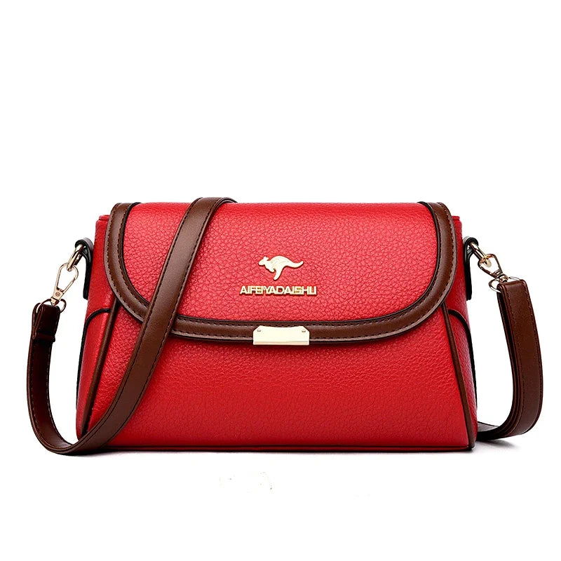 Amblot Red Versatile leather crossbody bag