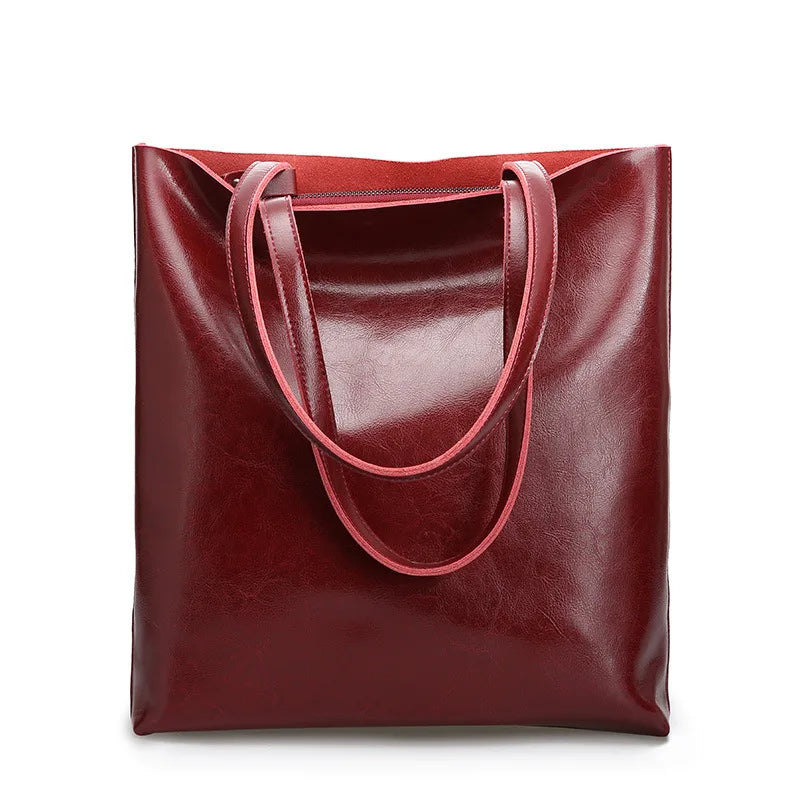 Amblot Red Vintage leather tote bag