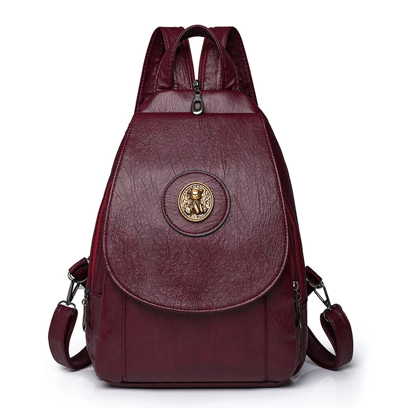 Amblot Red Women’s leather knapsack