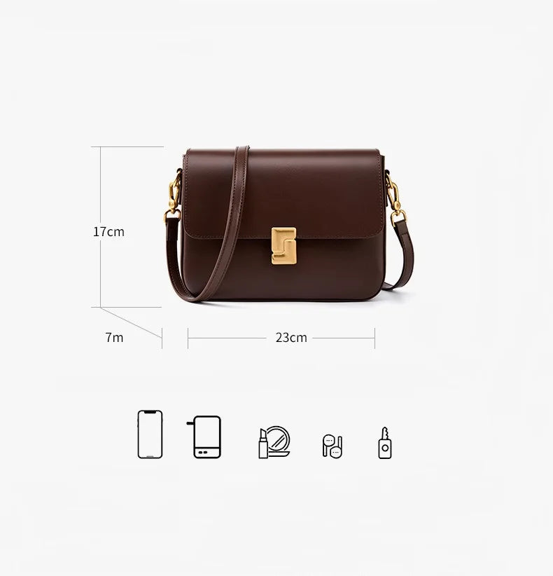 Amblot Retro style leather crossbody bag