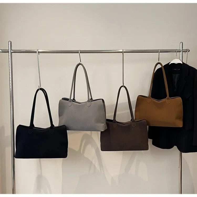 Amblot Retro Suede Large Capacity Women's Shoulder Bag