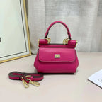 Amblot Rose Red Elegant leather handbag