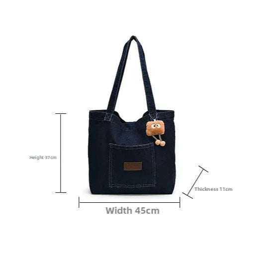 Amblot Rugged denim tote bag for school or work