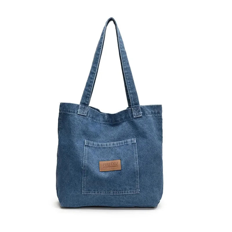 Amblot Rugged denim tote bag for school or work