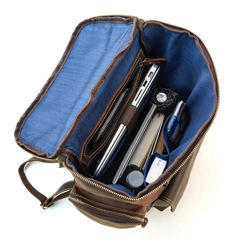 Amblot Rustic leather rucksack backpack