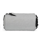 Unisex grey sports duffel bag with shoe pocket