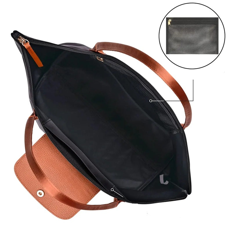 Black foldable tote bag