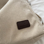 Amblot Simple corduroy tote bag with long straps