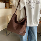 Amblot Simple corduroy tote bag with long straps