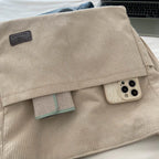 Amblot Simple corduroy tote bag with long straps