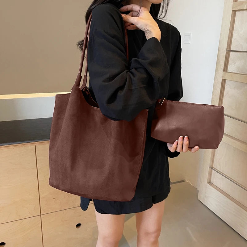 Amblot Simple suede tote bag