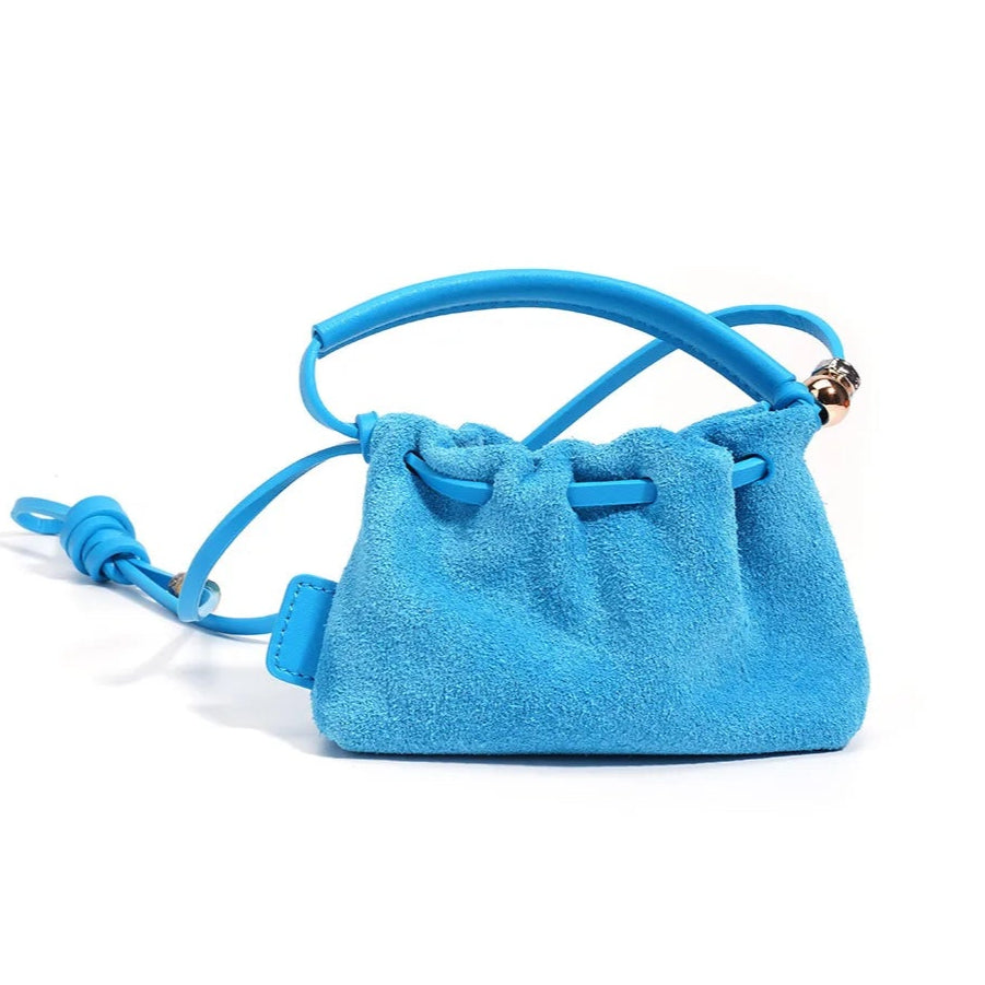 Amblot Sky Blue Small suede purse for women