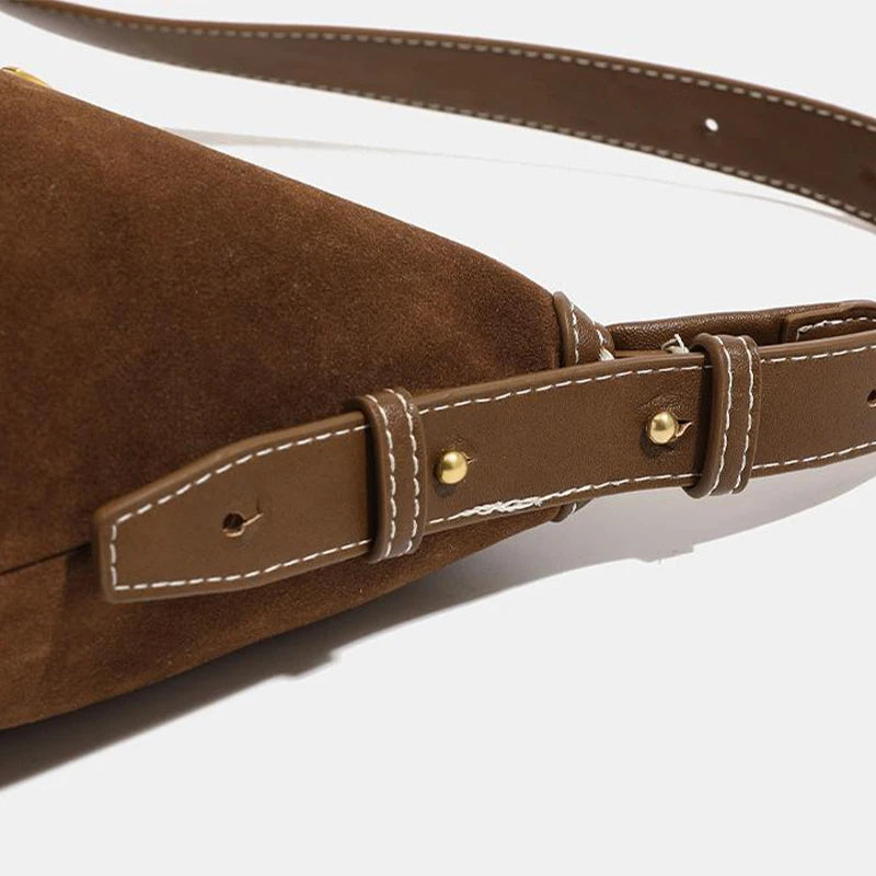 Amblot Sleek suede handbag for travel and errands