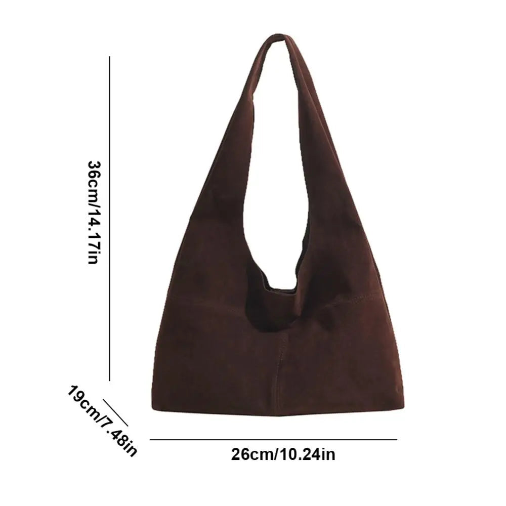 Amblot Slouch-style suede handbag