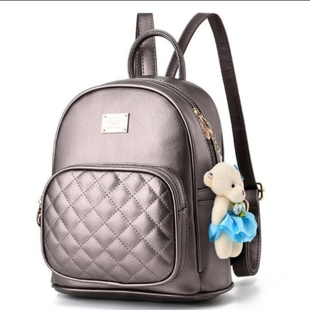 Amblot Small auburn leather backpack for women