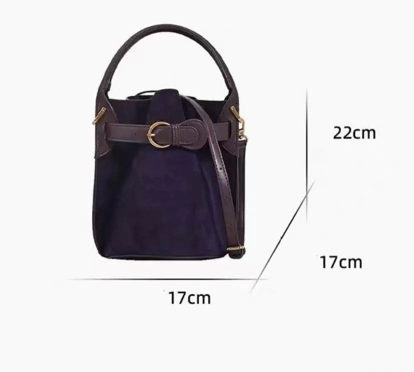 Amblot Small brown corduroy handbag with top handle