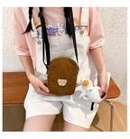 Amblot Small corduroy purse with zipper closure