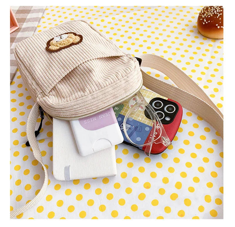 Amblot Small corduroy purse with zipper closure