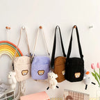 Amblot Small corduroy purse with zipper closure